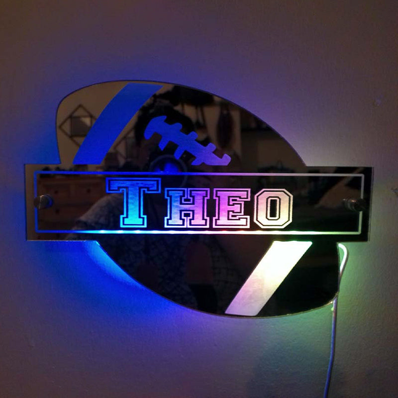 Rugby Glow Mirror Personalized