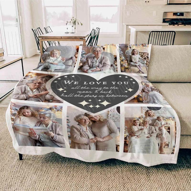 Personalized 8 Photos Collage Blanket Gift