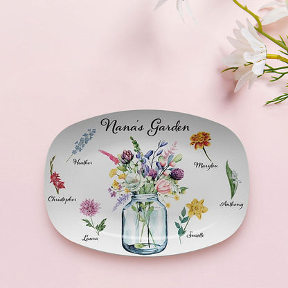 Birth Flower Plate Personalized