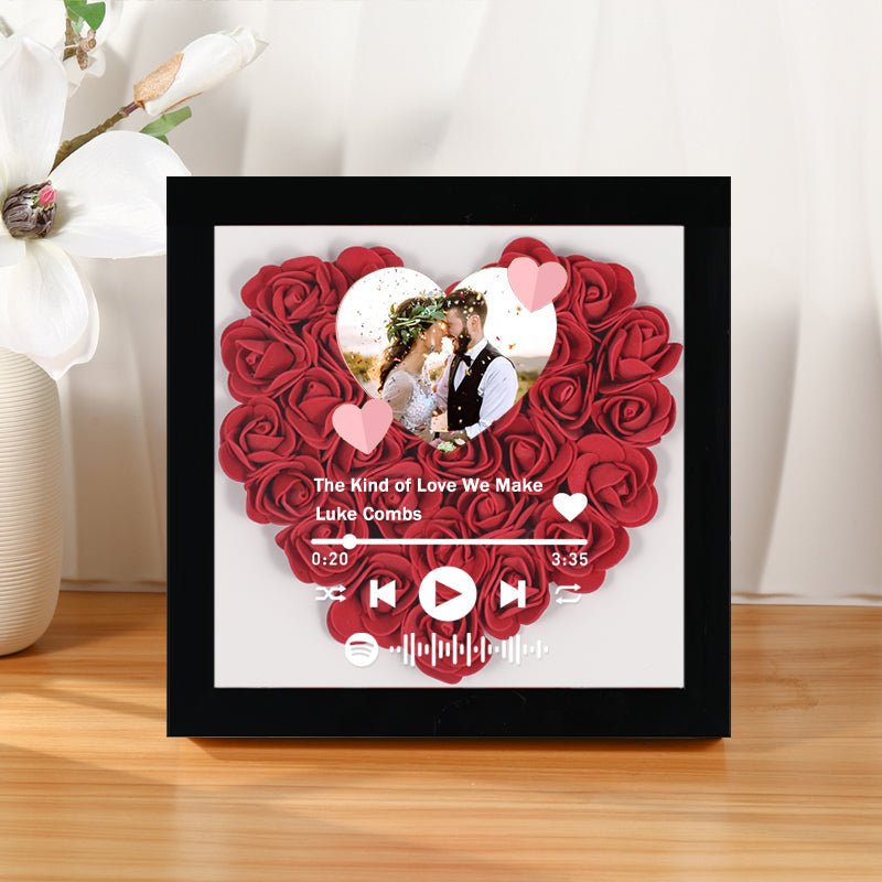 Rose Shadow Box Spotify Personalized