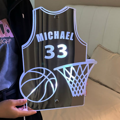 Basketball Glow Mirror Personalized