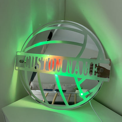 Volleyball Glow Mirror Personalized