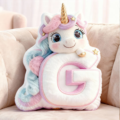 Unicorn Letter Pillow Personalized