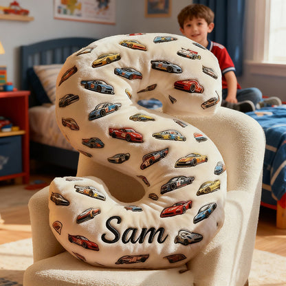 Alphabet Car Pillow Personalized