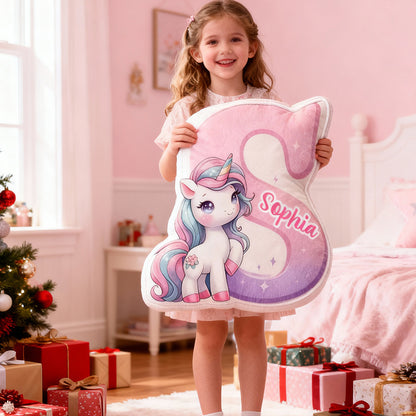 Unicorn Letter Pillow Personalized