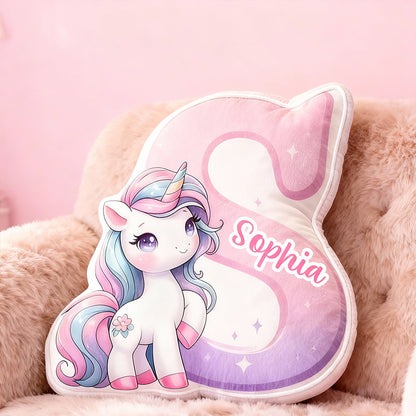 Unicorn Letter Pillow Personalized